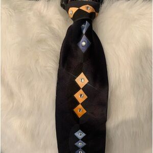 Black w/Multicolor Rhinestone Necktie